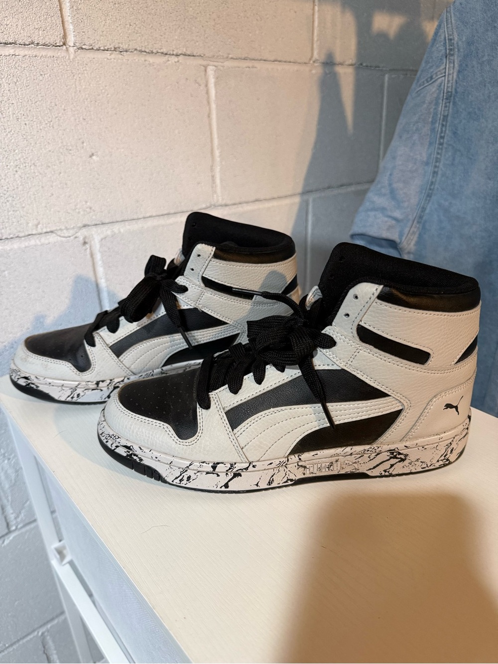 Puma Kids' High-Top Sneakers in Black and Grey